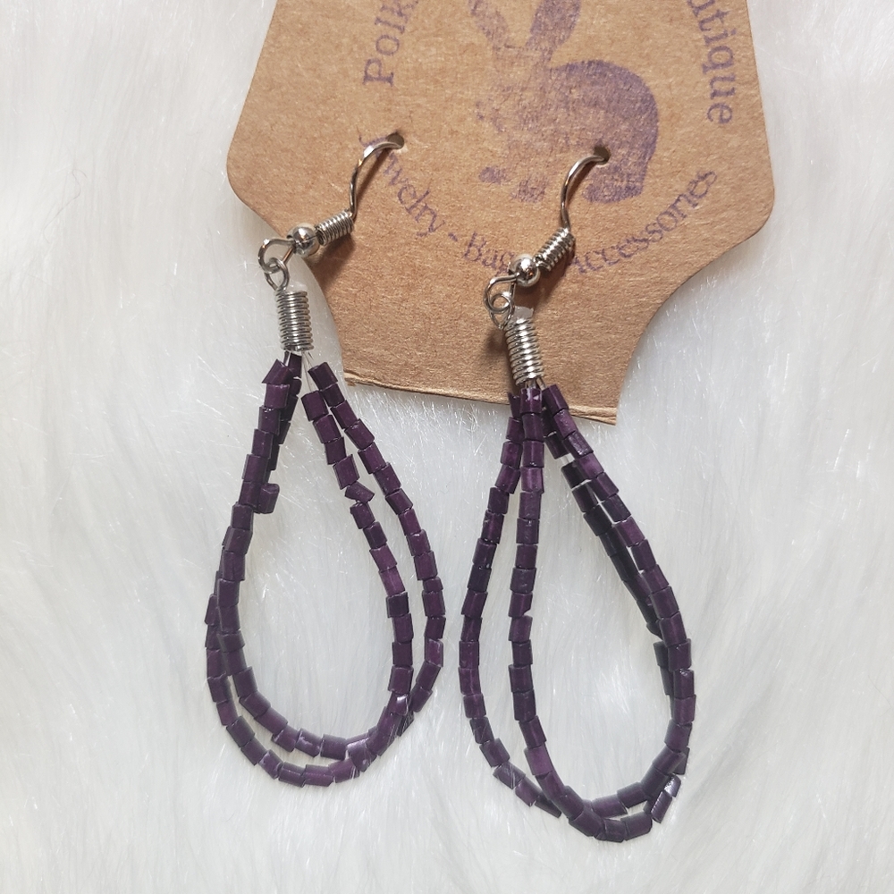 🛍Purple Seed Bead Earrings-$3 Must Be Bundled